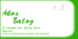 akos balog business card